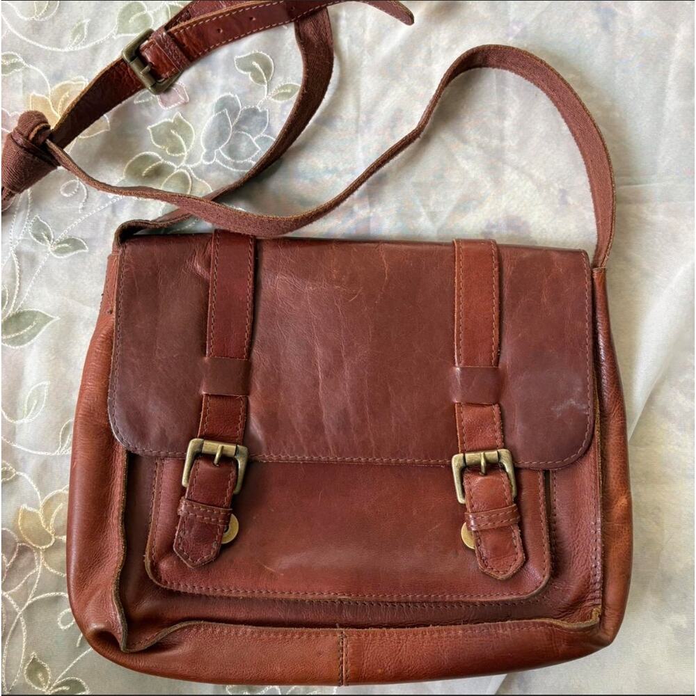 FatFace Camilla Brown Leather Satchel Crossbody Academia Gilmore Girls Classic - Picture 3 of 7